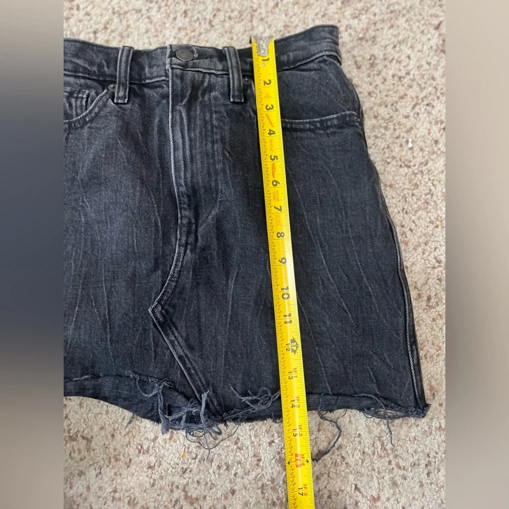 Abercrombie & Fitch Black Wash Ultra High‎ Rise Denim Jeans Short Skirt  26/2